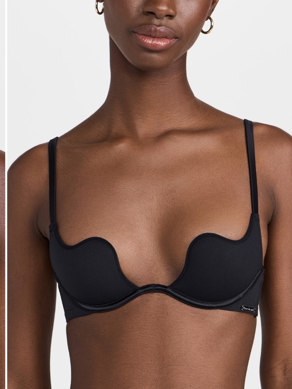 Fleur du Mal Black U-Plunge Neck Underwire  Bra